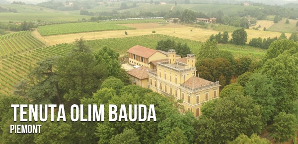 Luftbild der Tenuta Olim Bauda aus dem Piemont