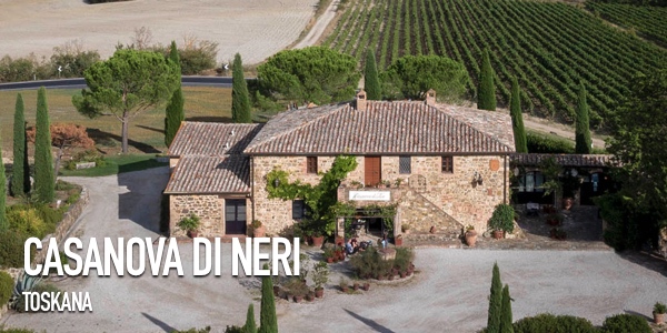 Blick auf das Weingut Casanova di Neri