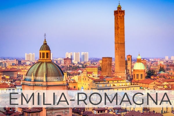 Region Emilia Romagna mit Blick über Bolgogna